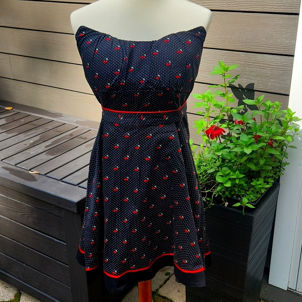 NWT Strapless Cherry Dress